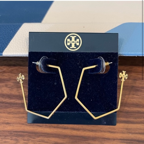 Tory Burch Gold Geometric Earrings - Picture 2 of 5